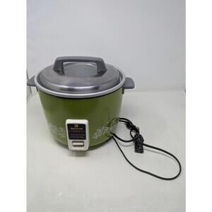Vintage National 10 cup Automatic Rice Cooker SR-W18 GH  Green w/ Floral Pattern